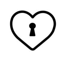 heart with keyhole vector illustration