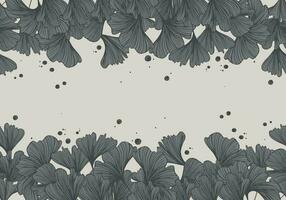 Ginkgo leaves decorative border are highlighted on a white background. A pattern of leaves. Vector illustration. For nature, eco and design. Hand-drawn plants, a frame for a postcard.