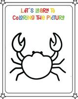 vector drawing image baby crab