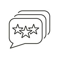Stars With Speech Bubble Line Icon. Feedback, Rate Linear Pictogram. Customer Experience Outline Symbol. Online Service Review Sign. Editable Stroke. Isolated Vector Illustration.