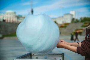 Making Extra Large Blue Cotton Candy photo