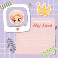 cute planner scrapbook notebook memo vector