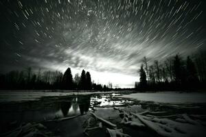 AI generated Starry Winter Nights - Generative AI photo