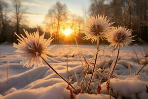 ai generado invierno rayos de sol - generativo ai foto