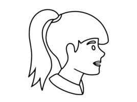 Hand Drawn Avatar Line Art Illustration vector