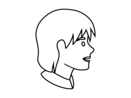 Hand Drawn Avatar Line Art Illustration vector