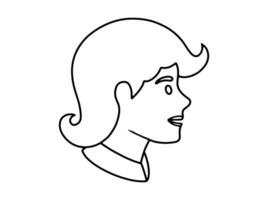 Hand Drawn Avatar Line Art Illustration vector