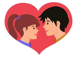 avatar personaje romántico Pareja ilustración vector