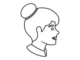 Avatar Character Line Art Illustration vector