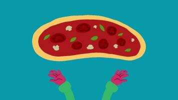 2d animated pizza video