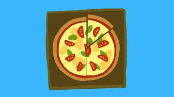 2d animiert Pizza video
