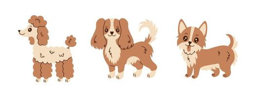 Cute dogs vector set