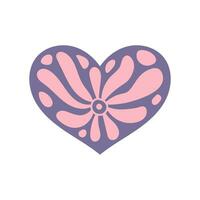 Groovy heart with wavy chamomile vector