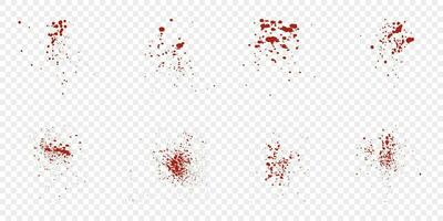 Paint Ink Stain Texture Set. Red Grunge Splash. Crime Mark Collection. Blood Drip Spatter. Abstract Messy Splat Pattern. Bloodstain Splatter. Isolated Vector Illustration.