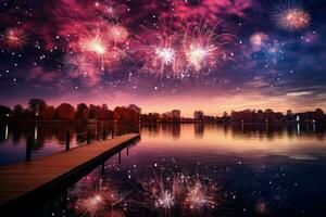AI generated Fireworks - Generative AI photo
