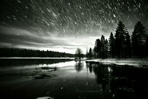 AI generated Starry Winter Nights - Generative AI photo