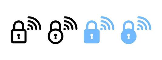 WiFi security locks. Vector icons