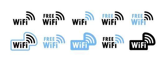 WiFi icons. Free WiFi signs. Vector icons