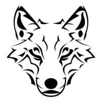 simple abstract wolf head logo vector iconic illustration