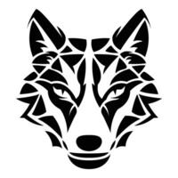 simple abstract wolf head logo vector iconic illustration