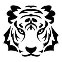 simple abstract tiger head logo vector iconic illustration