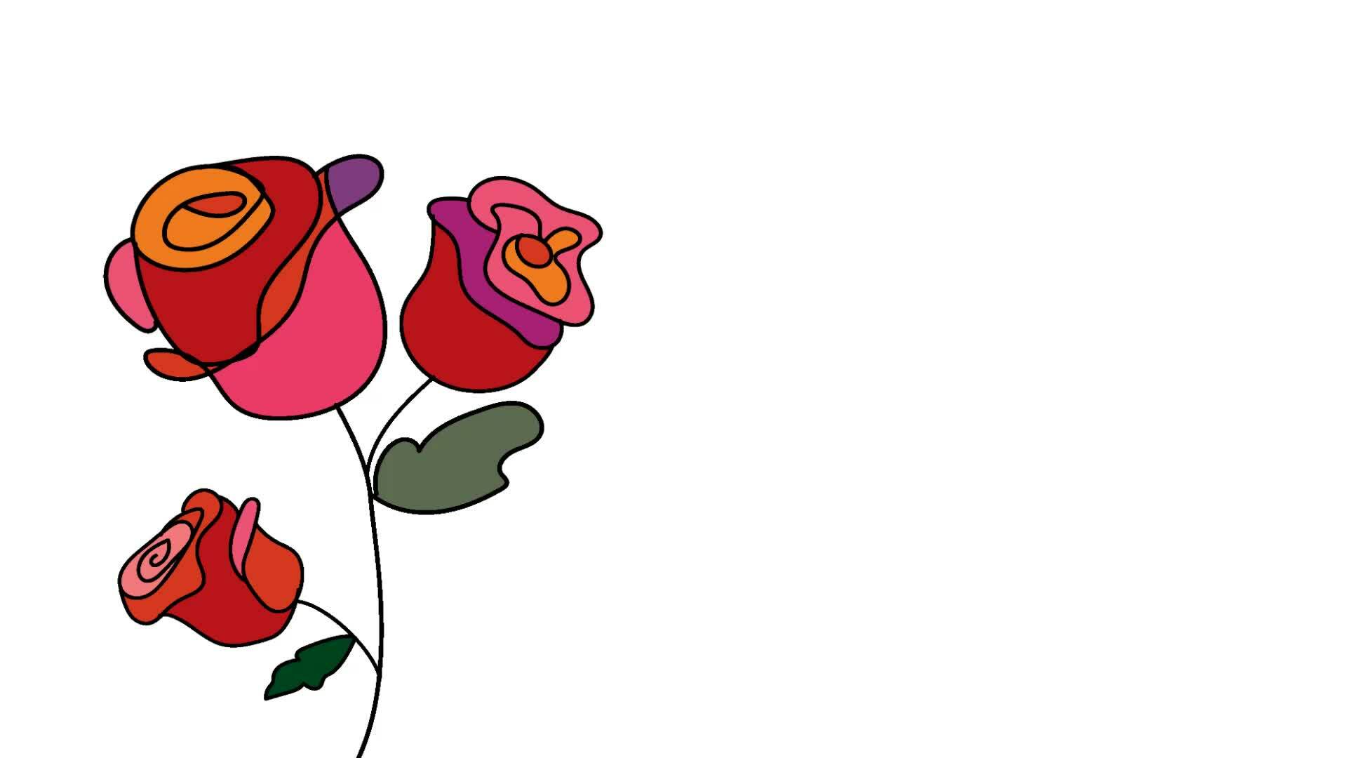 animation hand give a flower on white background in and out frame ...