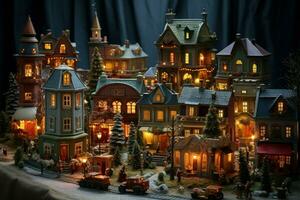 AI generated Christmas Village Displays - Generative AI photo