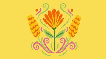 2d animated flower decoration video