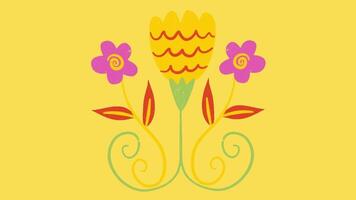 2d animated flower decoration video