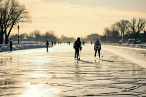 AI generated Outdoor Ice Rinks - Generative AI photo