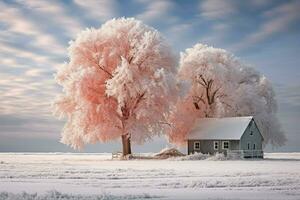 AI generated Snow-Covered Landscapes - Generative AI photo