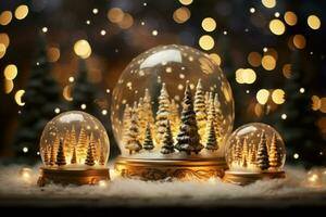 AI generated Snow Globes - Generative AI photo