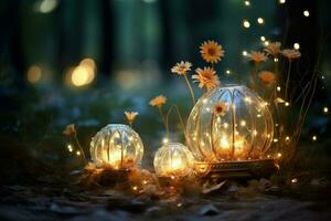 AI generated Twinkling Bokeh - Generative AI photo