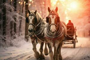 ai generado Navidad trineo paseos - generativo ai foto