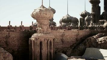 A large stone building with many domes on top of it video