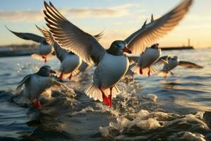 ai generado invierno aves en vuelo - generativo ai foto