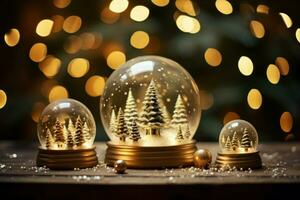 AI generated Snow Globes - Generative AI photo