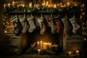 AI generated Christmas Stockings - Generative AI photo