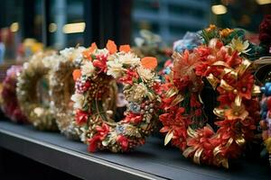 AI generated Festive Wreaths - Generative AI photo