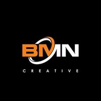 bmn letra inicial logo diseño modelo vector ilustración