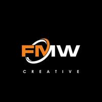 fmw letra inicial logo diseño modelo vector ilustración