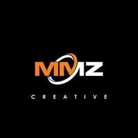 mmz letra inicial logo diseño modelo vector ilustración