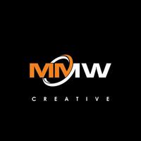 mmw letra inicial logo diseño modelo vector ilustración