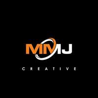 mmj letra inicial logo diseño modelo vector ilustración