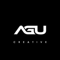 AGU Letter Initial Logo Design Template Vector Illustration