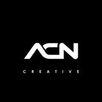 acn letra inicial logo diseño modelo vector ilustración