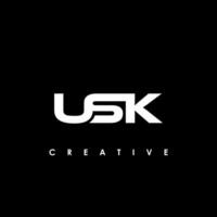 usk letra inicial logo diseño modelo vector ilustración