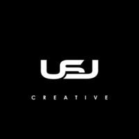 USJ Letter Initial Logo Design Template Vector Illustration