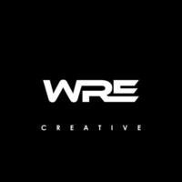 wre letra inicial logo diseño modelo vector ilustración