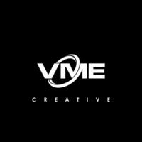 vme letra inicial logo diseño modelo vector ilustración